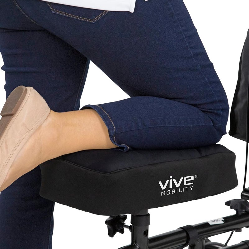 Vive Mobility Knee Scooter Pad Cover - Accessories Cushion Cover for Comfort (Memory Foam) - for Broken Leg Crutch Cart Roller, Injuries, Surgery, Broken Foot, Ankle Injury, Replacement, Universal - Image 1
